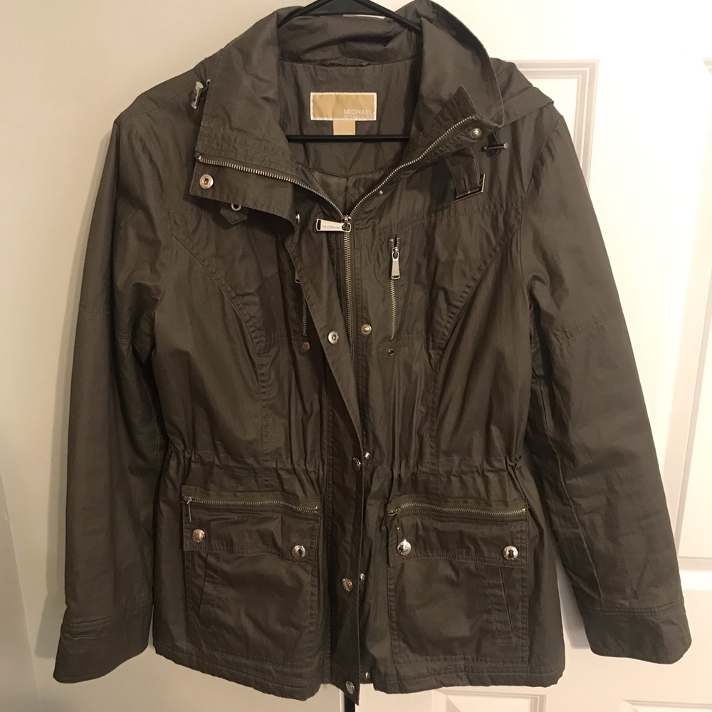 Michael Kors Olive Green Rain Coat
